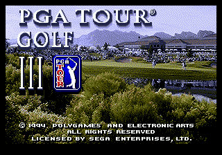 PGA Tour Golf III Title Screen
